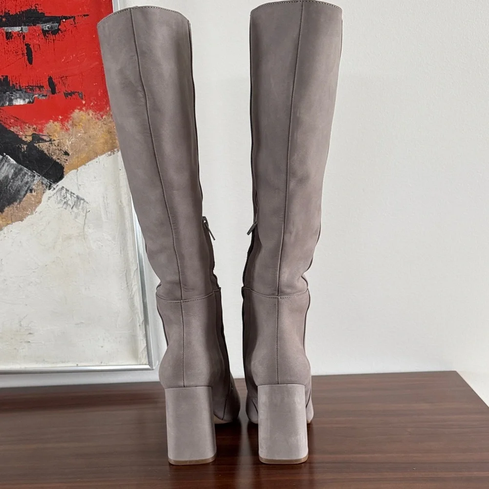 Steve Madden Grey Suede Ninny Dress Boots Heels 8 - Picture 7 of 11